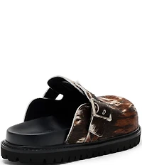 Marc Nolan Men's Shiloh Cow Print Buckle Hardware Clog