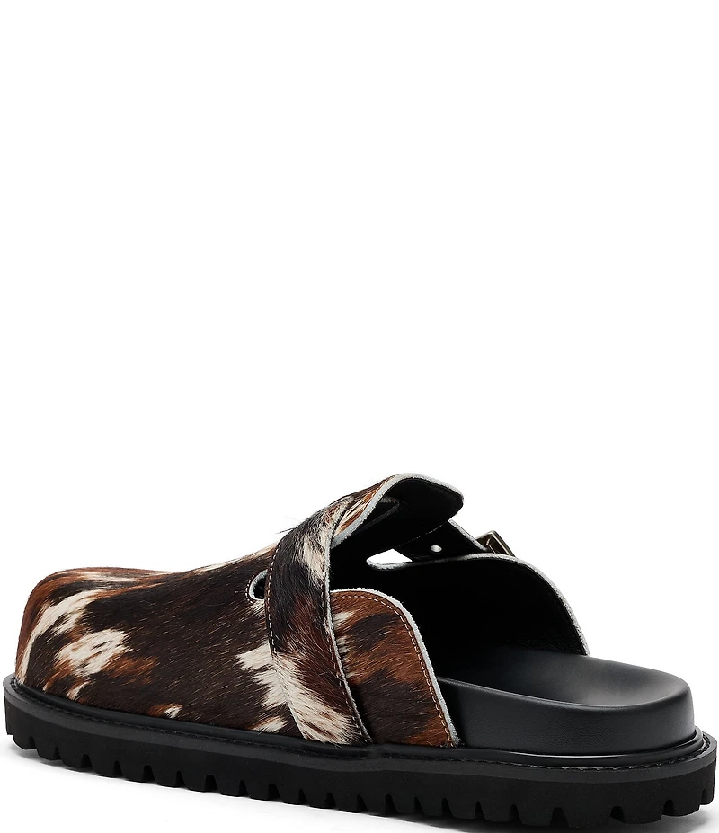 Marc Nolan Men's Shiloh Cow Print Buckle Hardware Clog