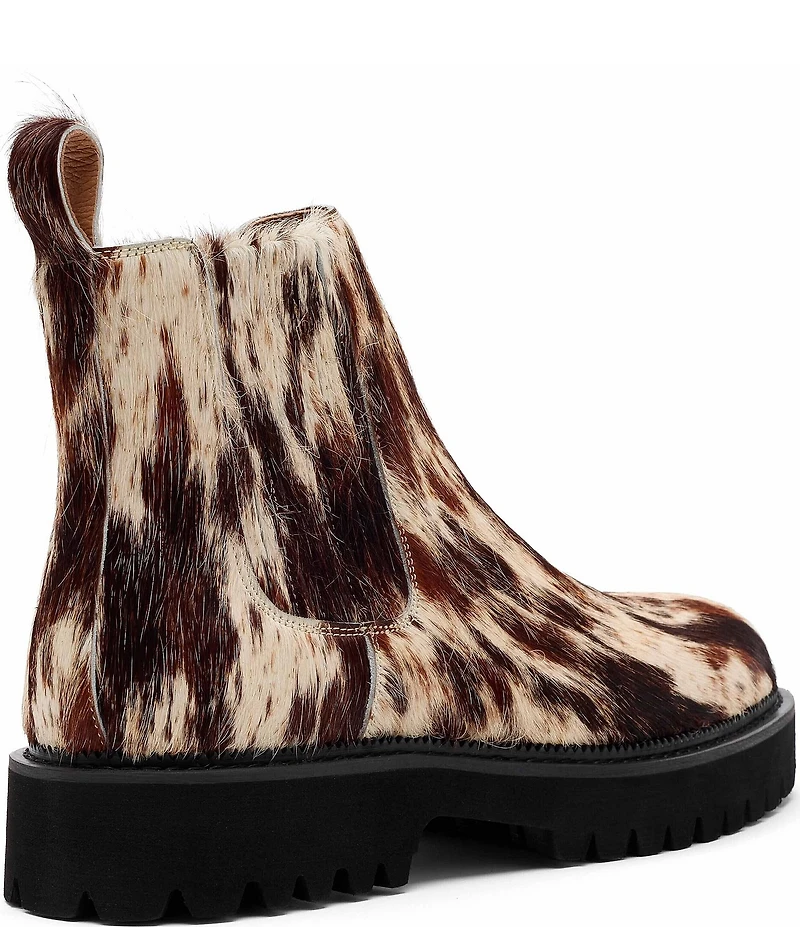 Marc Nolan Men's Dax Cow Print Pony Hair Chelsea Boots