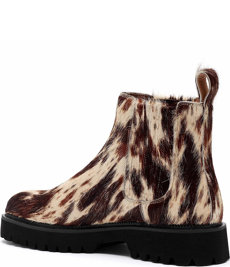 Marc Nolan Men's Dax Cow Print Pony Hair Chelsea Boots
