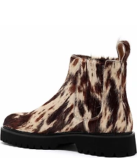 Marc Nolan Men's Dax Cow Print Pony Hair Chelsea Boots