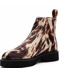 Marc Nolan Men's Dax Cow Print Pony Hair Chelsea Boots