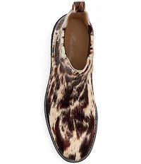 Marc Nolan Men's Dax Cow Print Pony Hair Chelsea Boots