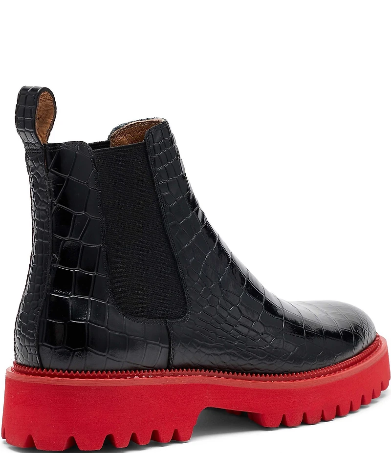 Marc Nolan Men's Dax Croco Embossed Leather Chelsea Boots