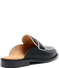 Marc Nolan Men's Del Mar Pebble Leather Contrast Trim Penny Loafer Mules