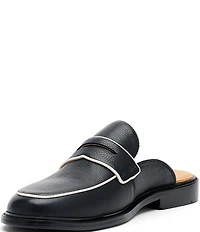 Marc Nolan Men's Del Mar Pebble Leather Contrast Trim Penny Loafer Mules