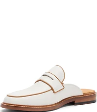 Marc Nolan Men's Del Mar Pebble Leather Contrast Trim Penny Loafer Mules
