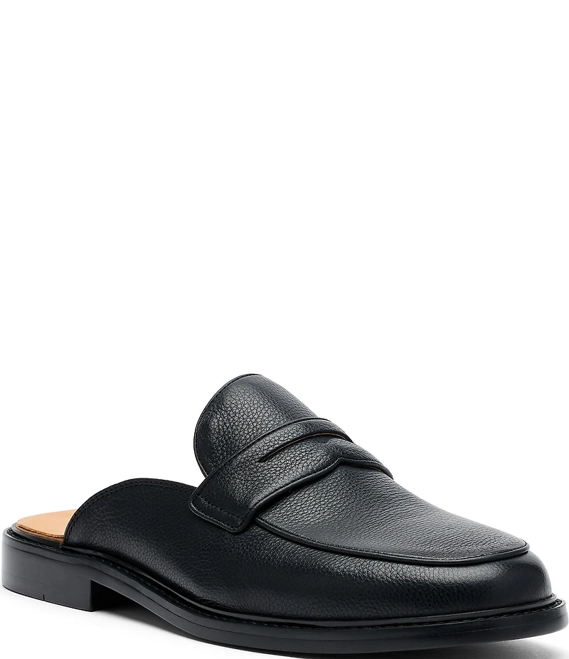 Marc Nolan Men's Del Mar Pebble Leather Penny Loafer Mules