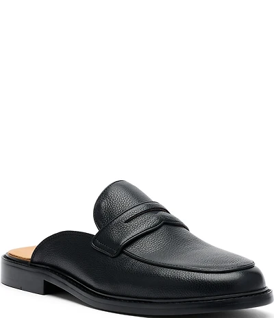 Marc Nolan Men's Del Mar Pebble Leather Penny Loafer Mules