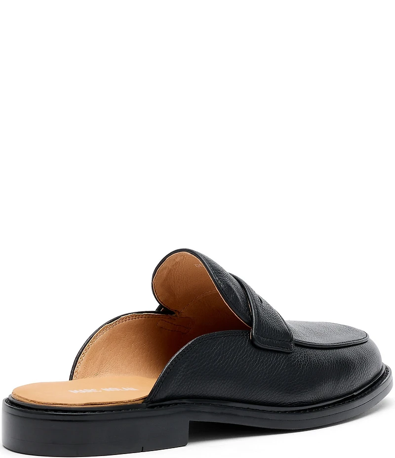 Marc Nolan Men's Del Mar Pebble Leather Penny Loafer Mules