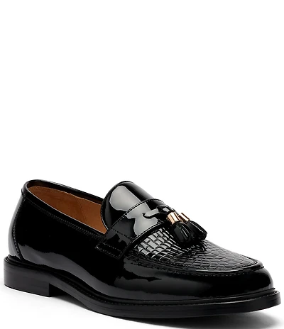Marc Nolan Men's Denzel Patent Leather Embossed Accent Tassel Loafer