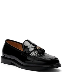 Marc Nolan Men's Denzel Patent Leather Embossed Accent Tassel Loafer