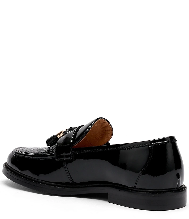 Marc Nolan Men's Denzel Patent Leather Embossed Accent Tassel Loafer