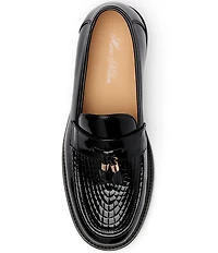 Marc Nolan Men's Denzel Patent Leather Embossed Accent Tassel Loafer
