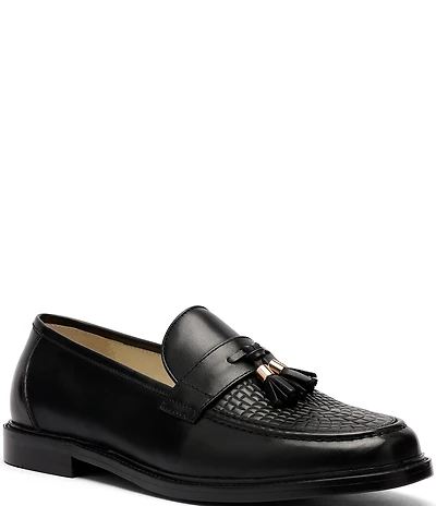 Marc Nolan Men's Denzel Calf Leather Emboosed Accent Tassel Loafers
