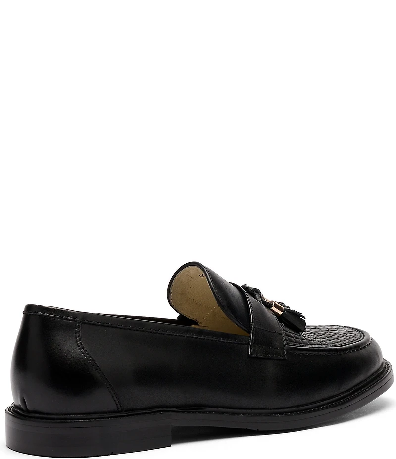 Marc Nolan Men's Denzel Calf Leather Emboosed Accent Tassel Loafers