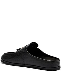 Marc Nolan Men's Hampton Croco Embossed Leather Tassel Mules