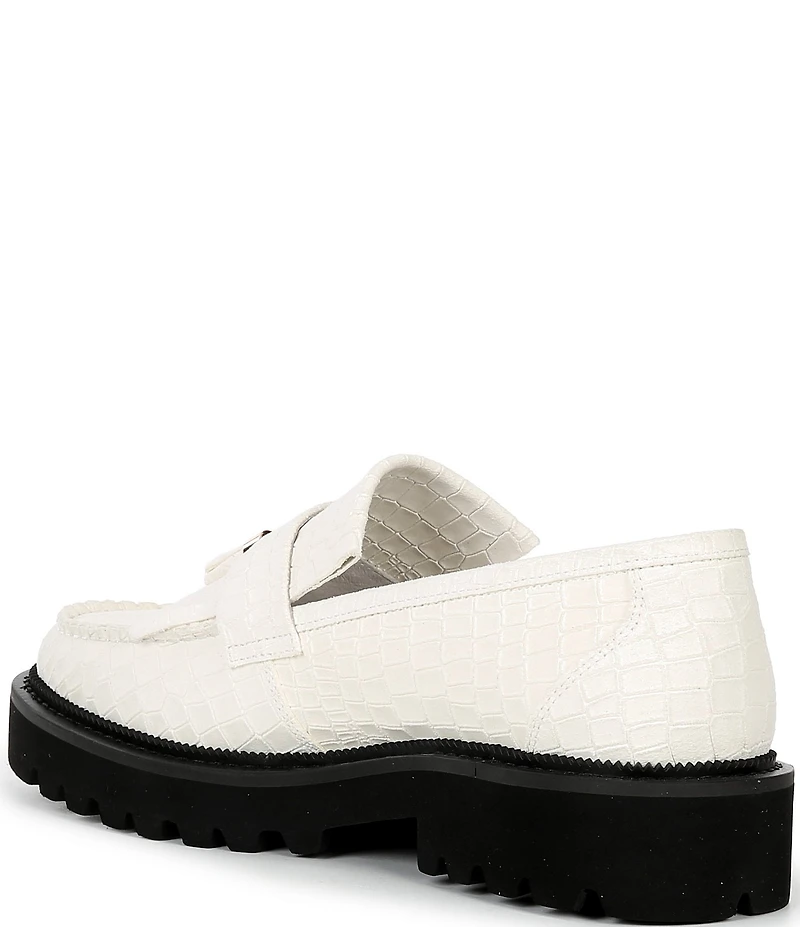 Marc Nolan Men's Journey Croco Embossed Sheepskin Lug Tassel Loafers