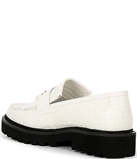 Marc Nolan Men's Journey Croco Embossed Sheepskin Lug Tassel Loafers