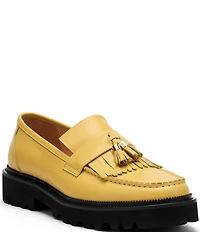 Marc Nolan Men's Journey Leather Lug Kiltie Tassel Loafers