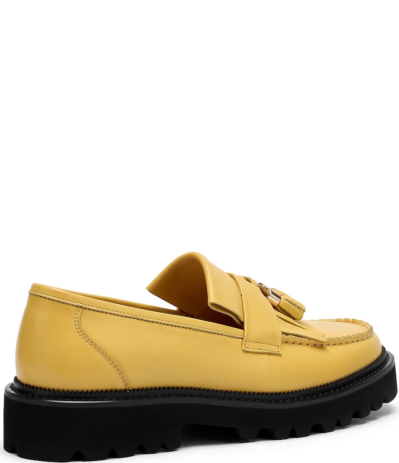 Marc Nolan Men's Journey Leather Lug Kiltie Tassel Loafers
