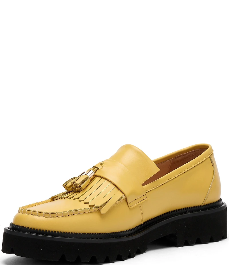 Marc Nolan Men's Journey Leather Lug Kiltie Tassel Loafers
