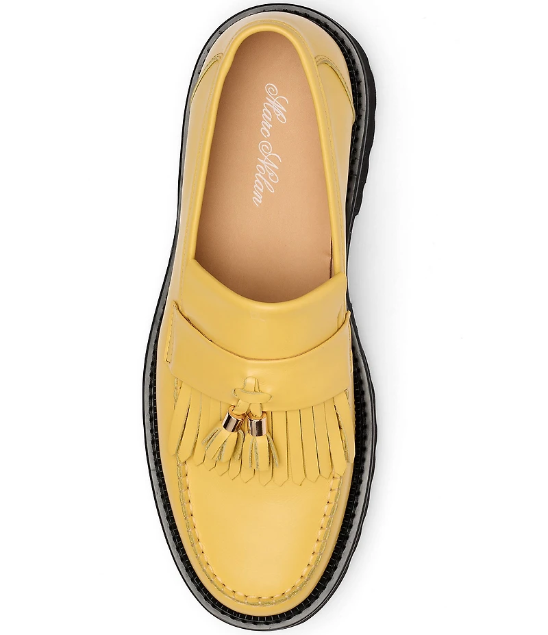 Marc Nolan Men's Journey Leather Lug Kiltie Tassel Loafers