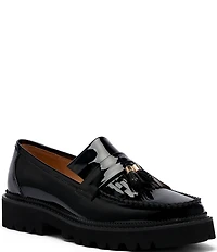 Marc Nolan Men's Journey Patent Leather Lug Bit Loafers