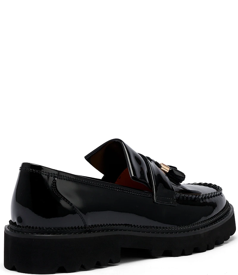 Marc Nolan Men's Journey Patent Leather Lug Bit Loafers