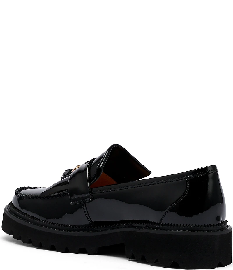 Marc Nolan Men's Journey Patent Leather Lug Bit Loafers