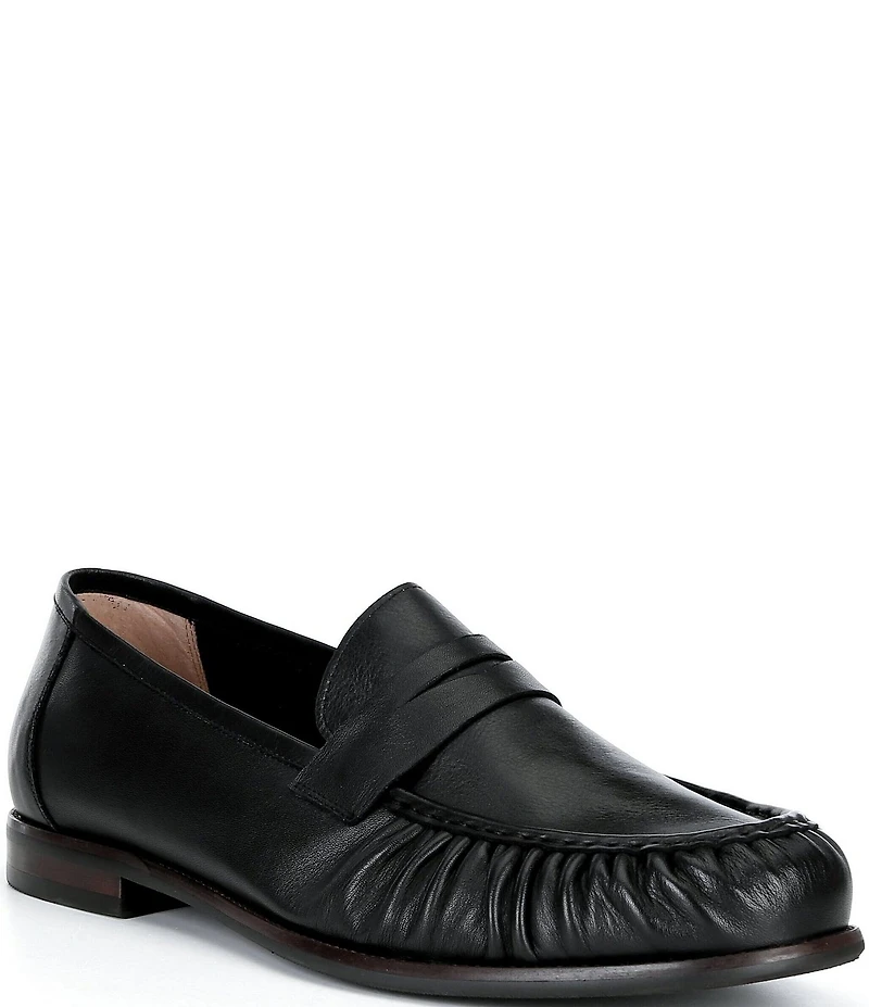 Marc Nolan Men's Kennedy Black Pleated Penny Loafers