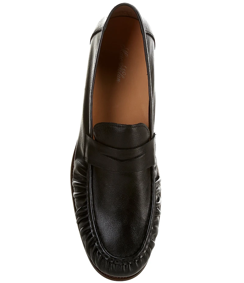 Marc Nolan Men's Kennedy Black Pleated Penny Loafers