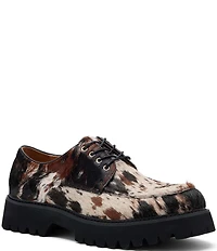 Marc Nolan Men's Luca Cow Print Pony Hair Derby Oxfords