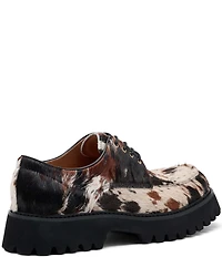 Marc Nolan Men's Luca Cow Print Pony Hair Derby Oxfords