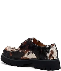 Marc Nolan Men's Luca Cow Print Pony Hair Derby Oxfords