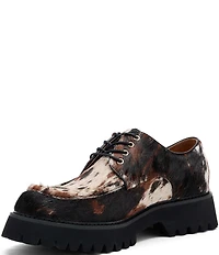 Marc Nolan Men's Luca Cow Print Pony Hair Derby Oxfords