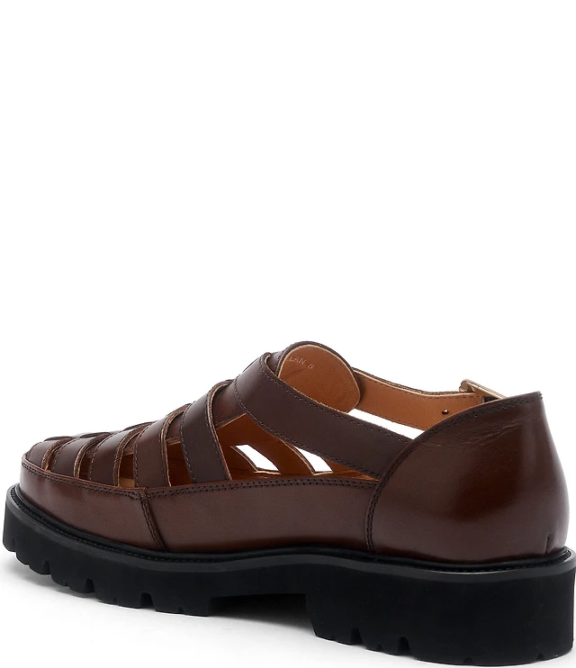 Magellan Men\'s Brown Leather FWMFSS1014 Fisherman‎ Hook & Loop Sandals Shoes 13 Magellan mens fisherman sandals - Gem main image 4