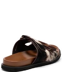 Marc Nolan Men's Monaco Animal Print Calf Hair Strap Sandals