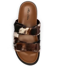 Marc Nolan Men's Monaco Animal Print Calf Hair Strap Sandals