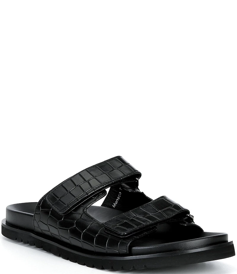 Marc Nolan Men's Monaco Croc Embossed Leather Sandals