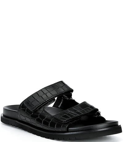 Marc Nolan Men's Monaco Croc Embossed Leather Sandals