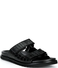 Marc Nolan Men's Monaco Croc Embossed Leather Sandals