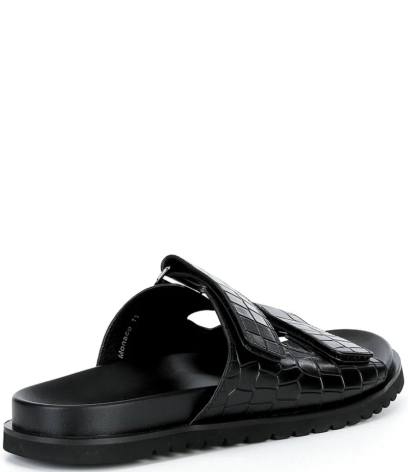 Marc Nolan Men's Monaco Croc Embossed Leather Sandals