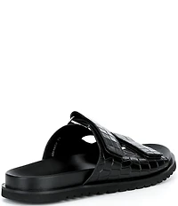 Marc Nolan Men's Monaco Croc Embossed Leather Sandals