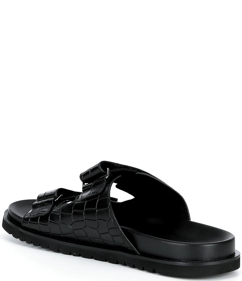 Marc Nolan Men's Monaco Croc Embossed Leather Sandals