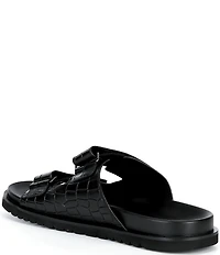 Marc Nolan Men's Monaco Croc Embossed Leather Sandals