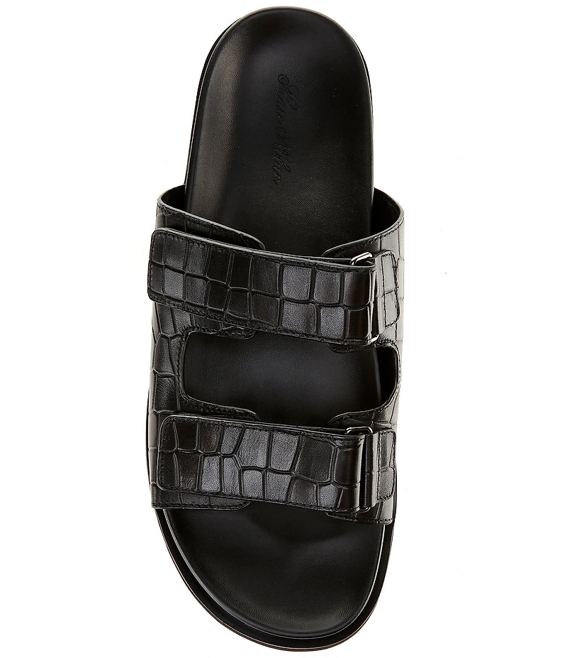 Marc Nolan Men's Monaco Croc Embossed Leather Sandals