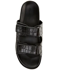Marc Nolan Men's Monaco Croc Embossed Leather Sandals