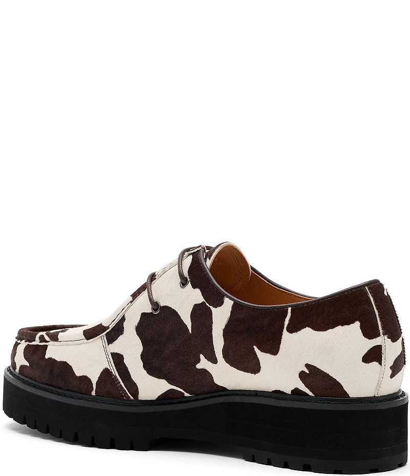 Marc Nolan Men's Montana Cow Print Moc Toe Derby Oxfords