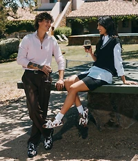 Marc Nolan Men's Montana Cow Print Moc Toe Derby Oxfords